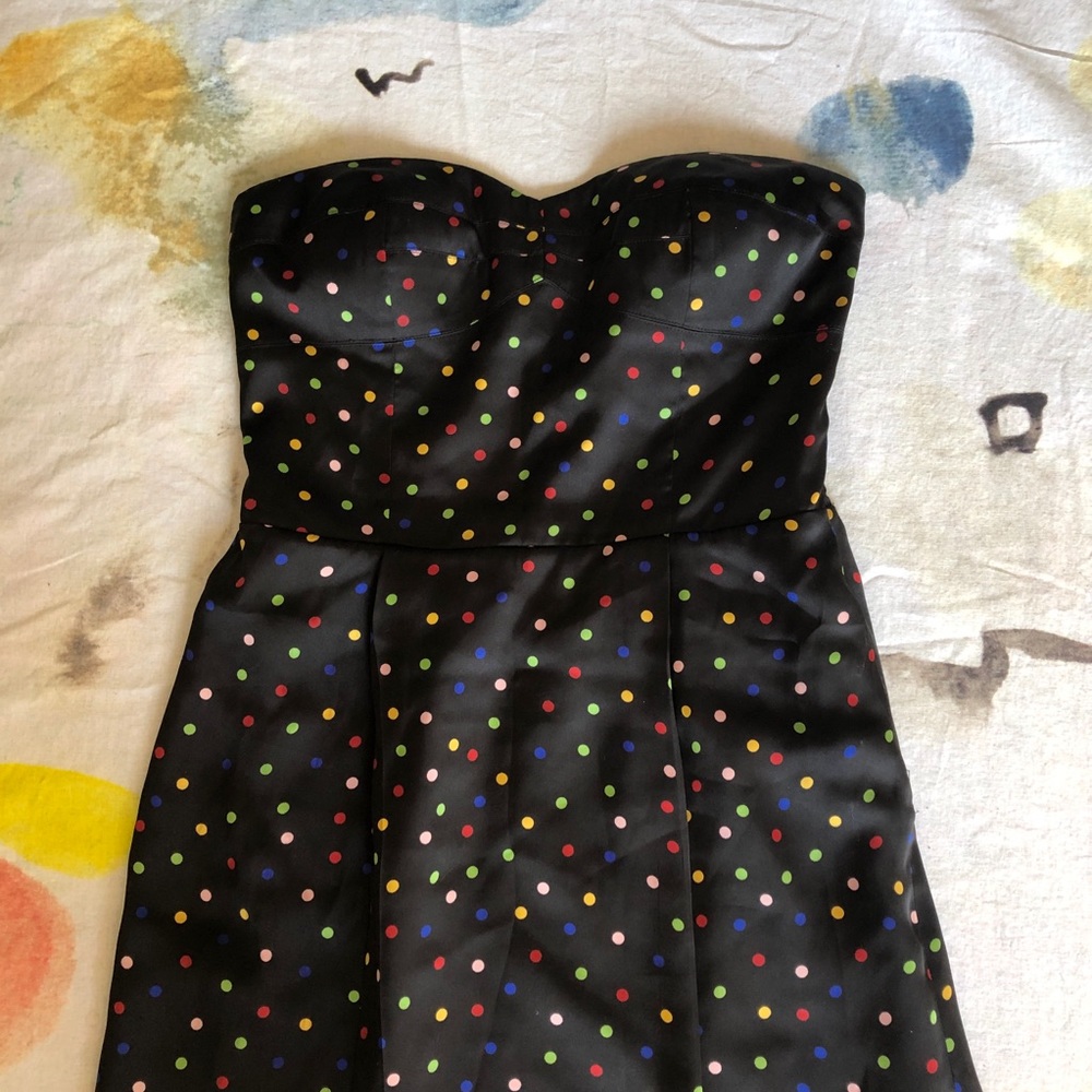 3/30! Bcbgeneration Polka Dot Strapless Dress - image 3